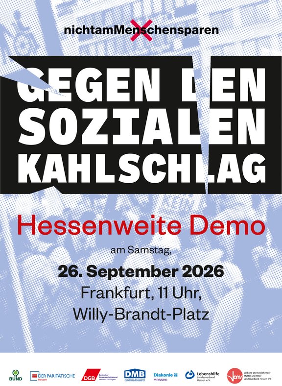Plakat Aufruf zur Demo gegen den sozialen Kahlschlag